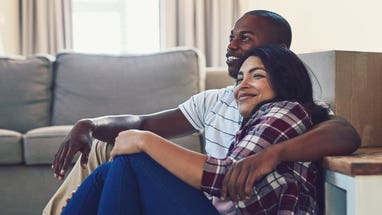 A couple in their new home