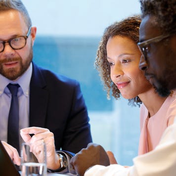 couple with bank worker